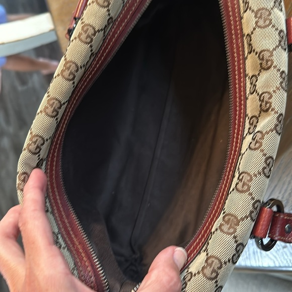 Gucci GG brown and burgundy Boston bag - Picture 10 of 15